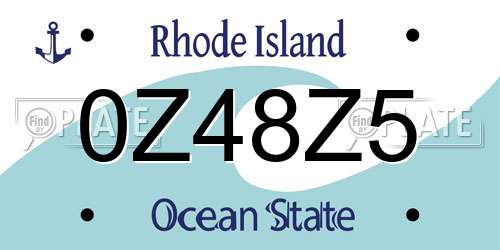 0Z48Z5 Rhode Island License Plate