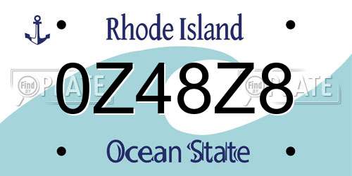 0Z48Z8 Rhode Island License Plate