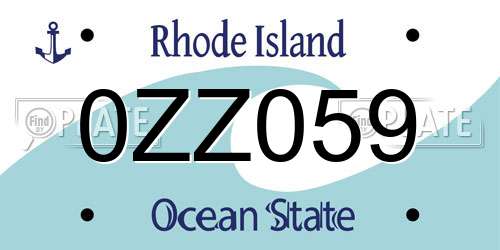 0ZZ059 Rhode Island License Plate