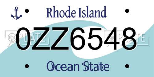 0ZZ6548 Rhode Island License Plate