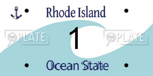 1 Rhode Island License Plate
