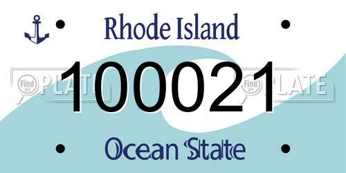 100021 Rhode Island License Plate