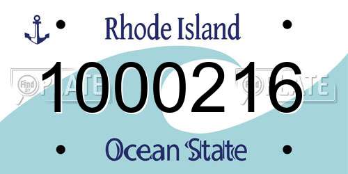 1000216 Rhode Island License Plate