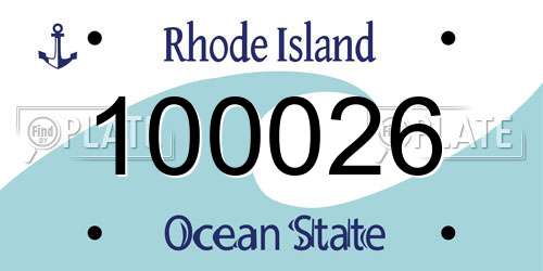 100026 Rhode Island License Plate