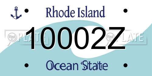 10002Z Rhode Island License Plate