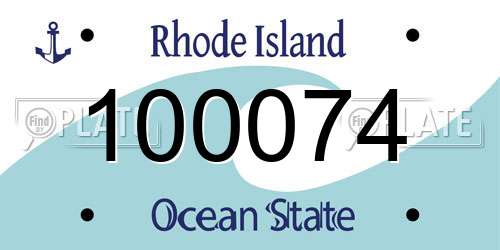 100074 Rhode Island License Plate