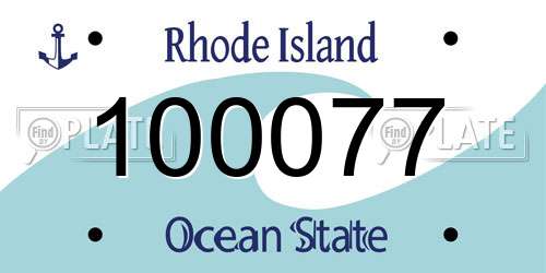 100077 Rhode Island License Plate