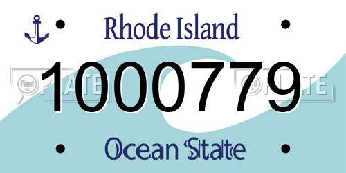1000779 Rhode Island License Plate
