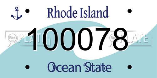 100078 Rhode Island License Plate