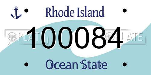 100084 Rhode Island License Plate