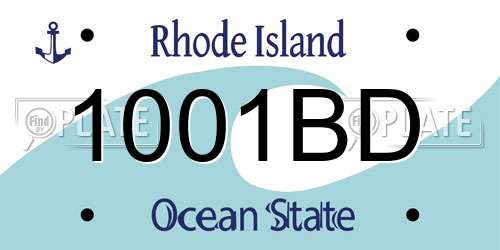 1001BD Rhode Island License Plate