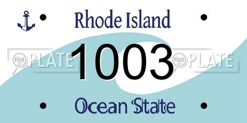 1003 Rhode Island License Plate