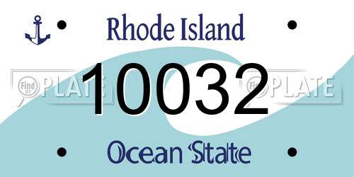 10032 Rhode Island License Plate