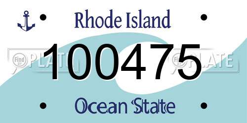 100475 Rhode Island License Plate