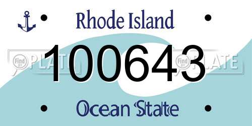 100643 Rhode Island License Plate
