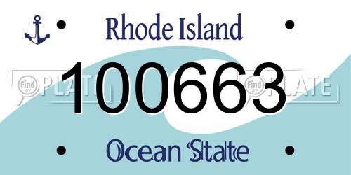100663 Rhode Island License Plate