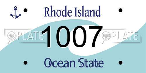 1007 Rhode Island License Plate