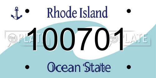 100701 Rhode Island License Plate