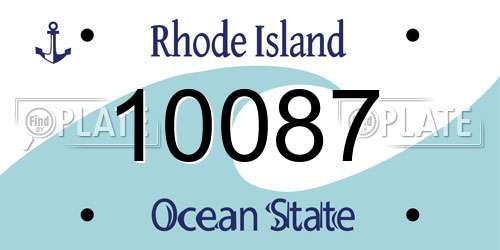 10087 Rhode Island License Plate