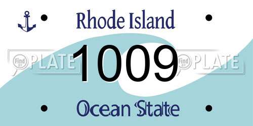 1009 Rhode Island License Plate