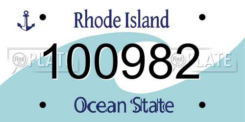 100982 Rhode Island License Plate