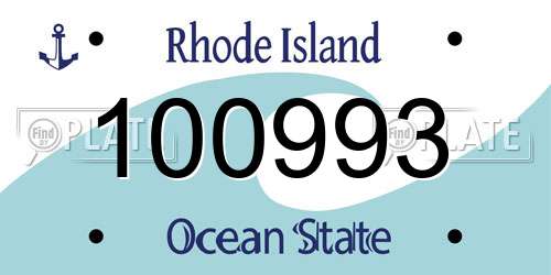 100993 Rhode Island License Plate