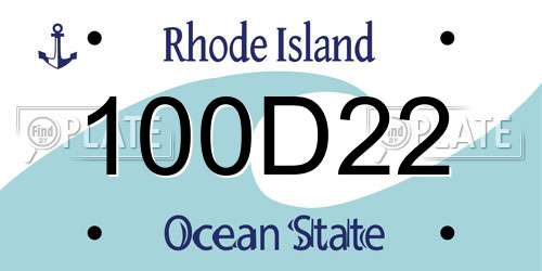 100D22 Rhode Island License Plate