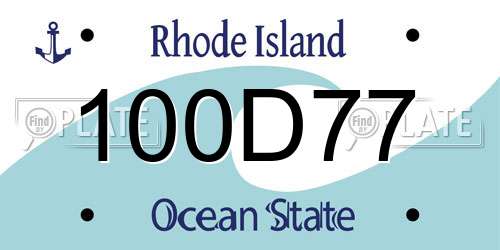 100D77 Rhode Island License Plate