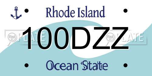 100DZZ Rhode Island License Plate