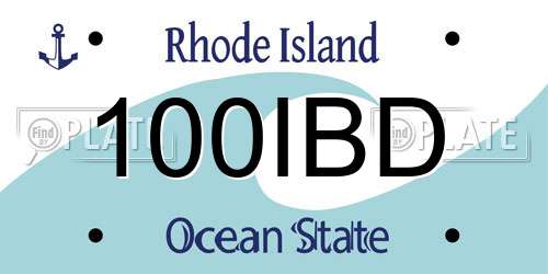 100IBD Rhode Island License Plate