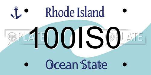 100IS0 Rhode Island License Plate