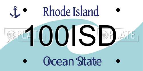 100ISD Rhode Island License Plate
