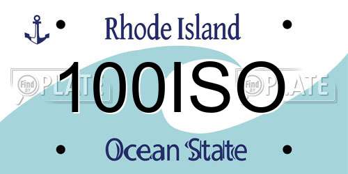 100ISO Rhode Island License Plate