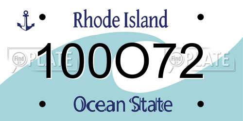 100O72 Rhode Island License Plate