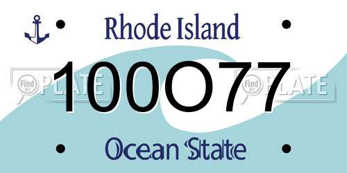100O77 Rhode Island License Plate