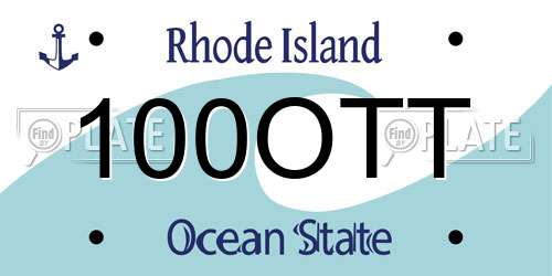 100OTT Rhode Island License Plate