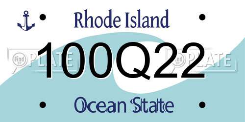 100Q22 Rhode Island License Plate