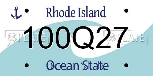 100Q27 Rhode Island License Plate