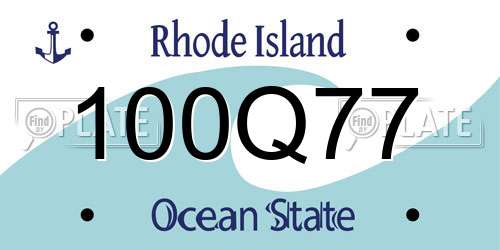 100Q77 Rhode Island License Plate