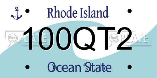 100QT2 Rhode Island License Plate