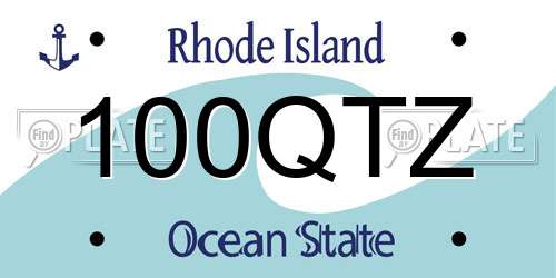 100QTZ Rhode Island License Plate