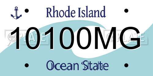 10100MG Rhode Island License Plate