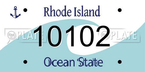 10102 Rhode Island License Plate