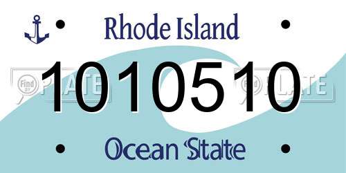1010510 Rhode Island License Plate