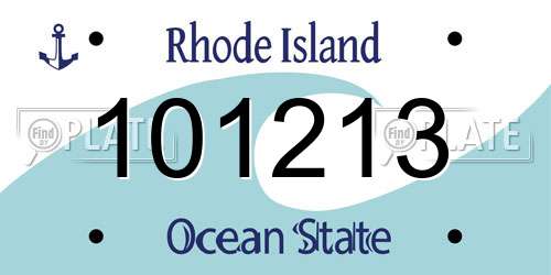 101213 Rhode Island License Plate