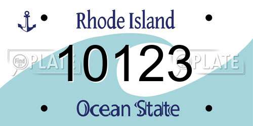 10123 Rhode Island License Plate