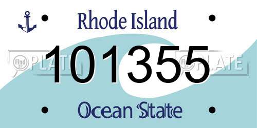 101355 Rhode Island License Plate