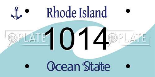 1014 Rhode Island License Plate
