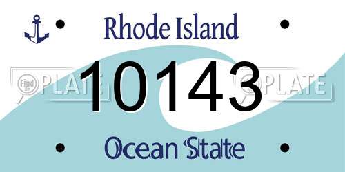 10143 Rhode Island License Plate