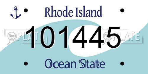 101445 Rhode Island License Plate